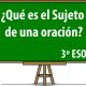 El sujeto de una oración 3º ESO